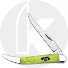 Case Medium Texas Toothpick 53031 Knife - Smooth Green Apple Bone - 610094SS