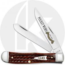 Case Trapper 55230 Knife - Pocket Worn 30th Anniversary - Jigged Pocket Worn Mahogany Bone - 6254SS