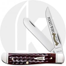 Case Mini Trapper 55231 Knife - Pocket Worn 30th Anniversary - Jigged Pocket Worn Mahogany Bone - 6207SS
