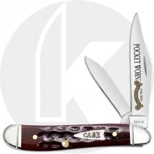 Case Peanut 55234 Knife - Pocket Worn 30th Anniversary - Jigged Pocket Worn Mahogany Bone - 6220SS