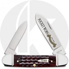 Case Canoe 55235 Knife - Pocket Worn 30th Anniversary - Jigged Pocket Worn Mahogany Bone - 62131SS