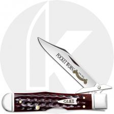 Case Cheetah Cub 55236 Knife - Pocket Worn 30th Anniversary - Jigged Pocket Worn Mahogany Bone  - 611 1/2LSS