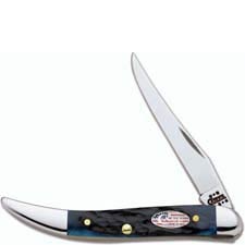Case Small Texas Toothpick Knife 05658 - 4th of July - Blue Bone - 610096SS - Discontinued - BNIB