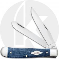 Case XX Trapper 60510 Knife - Blue Denim Canvas Laminate - 10254SS