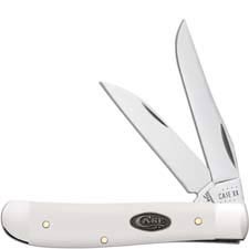 Case Mini Trapper Knife 63965 - White Synthetic - 4207WSS