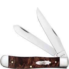 Case Trapper Knife 64060 - Brown Maple Burl Wood - 7254SS