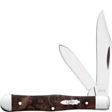 Case Small Swell Center Jack Knife 64061 - Brown Maple Burl Wood - 7225 1 / 2SS