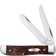 Case Mini Trapper Knife 64062 - Brown Maple Burl Wood - 7207SS