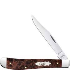 Case Slimline Trapper Knife 64063 - Brown Maple Burl Wood - 71048SS