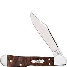 Case Mini CopperLock Knife 64067 - Brown Maple Burl Wood - 71749LSS