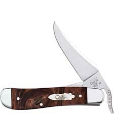 Case RussLock Knife 64068 - Brown Maple Burl Wood - 71953LSS