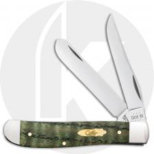 Case Mini Trapper 64071 Knife - Smooth Kelly Green Curly Oak - 7207SS