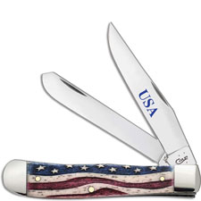 Case Trapper 64132 Star Spangled Patriotic Smooth Natural Bone 6254SS