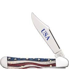 Case Mini CopperLock Knife 64141 Star Spangled Smooth Natural Bone 61749LSS