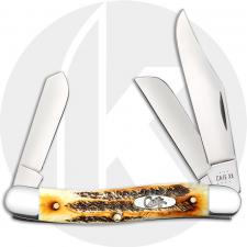 Case Amber Bone Medium Stockman Chrome Vanadium Blades 3-5/8 Closed (6318  CV) - KnifeCenter - 00039