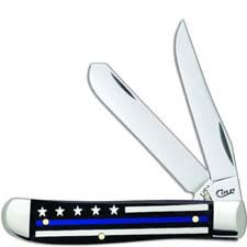 Case Mini Trapper Knife 06568 Blue Line Stripes of Service 6207SS