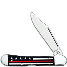 Case Mini CopperLock Knife 07312 Red Line Stripes of Service 61749LSS