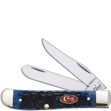 Case Mini Trapper Knife, Navy Blue Bone, CA-7321