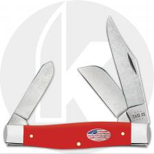 Case Large Stockman 73929 Knife - American Workman Smooth Red Synthetic - 4375CS