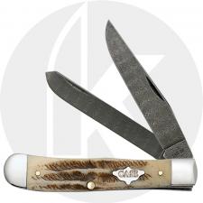 Case Trapper Knife 77460 - Vintage Bone - Ladder Damascus - V6254DAM