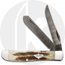 Case Mini Trapper Knife 77466 - Vintage Bone - Ladder Damascus - V6207DAM