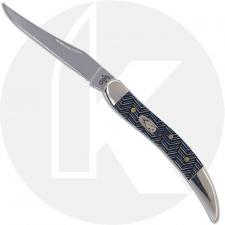 Case Small Texas Toothpick Knife 08644 - Navy Blue Herringbone - 610096 SS - Discontinued - BNIB