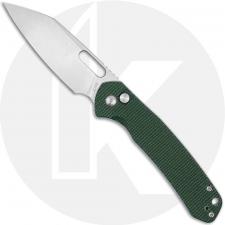CJRB Pyrite J1925A-MGN Knife - Stonewashed AR-RPM9 Wharncliffe - Green Micarta