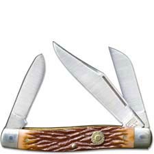 Camillus C2NS Rancher Knife - Cartridge Series - Stockman - Dark Brown Delrin - Brass .22 Hornet Shield - DISCONTINUED ITEM - OL