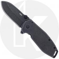 CRKT Squid Assisted Black 2493 - Lucas Burnley EDC - Black Stonewash Spear Point - Black Stonewash Stainless Steel - Frame Lock