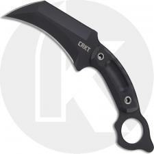 CRKT Du Hoc 2630 Knife Austin McGlaun Black Karambit Fixed Blade Black G10 with Ring Pommel