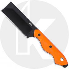 CRKT Razel Fixed 4037ER Fixed Blade Knife - Black Oxide D2 Chisel - Orange G10 - Black Sheath