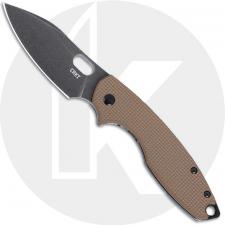 CRKT Pilar III 5317B Knife - Stonewash D2 Drop Point - Brown G10 and Stonewashed Stainless Steel - Frame Lock Folder