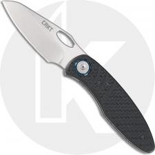 CRKT Trask 5375 - Eric Ochs EDC - Satin D2 Modified Sheepfoot - Black GRN - Deadbolt Lock Folder