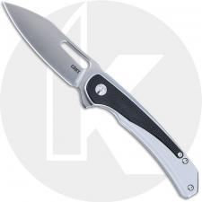 CRKT Padawan 6075 Knife - Brushed 14C28N Drop Point - Stainless Steel with Black G10 Inlay - Frame Lock Flipper Folder