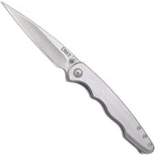CRKT Flat Out 7016 Knife Matt Lerch EDC Wharncliffe Stainless Steel Frame Lock with Assist