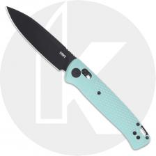 CRKT Counterpart K430BKP Knife - Black Oxide 12C27 Drop Point - Aqua GRN