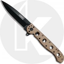 CRKT M16-03BK Knife - Kit Carson EDC - Black Oxide Spear Point - Bronze Stainless Steel - Frame Lock Flipper Folder