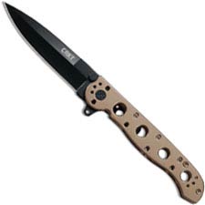 CRKT M16-03BK Knife - Kit Carson EDC - Black Oxide Spear Point - Bronze Stainless Steel - Frame Lock Flipper Folder