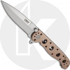 CRKT M16-03BS Knife - Kit Carson EDC - Bead Blast Spear Point - Bronze Stainless Steel - Frame Lock Flipper Folder