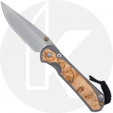 Chris Reeve Knives - Large Sebenza 31 Knife - L31-1108 - Stonewash Drop Point - Box Elder / Titanium