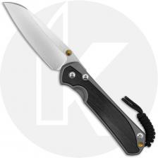 Chris Reeve Large Sebenza 31 Knife - L31-1124 - Stonewash CPM MagnaCut Insingo - Bog Oak / Glass Blasted Titanium