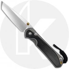 Chris Reeve Large Sebenza 31 Knife - L31-1130 - Stonewash CPM MagnaCut Tanto - Bog Oak / Glass Blasted Titanium