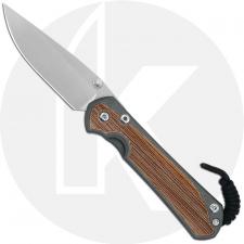 Chris Reeve Knives - Large Sebenza 31 Knife - L31-1212 - Stonewash Drop Point - Natural Canvas Micarta / Titanium