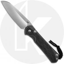Chris Reeve Large Sebenza 31 Knife - L31-1220 - Stonewash CPM MagnaCut Insingo - Black Canvas Micarta / Sandblasted Titanium
