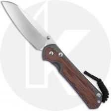 Chris Reeve Large Sebenza 31 Knife - L31-1222 - Stonewash CPM MagnaCut Insingo - Natural Canvas Micarta / Sandblast Titanium