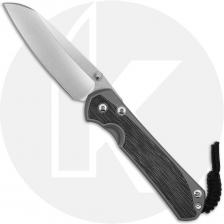 Chris Reeve Large Sebenza 31 Knife - L31-1224 - Stonewash CPM MagnaCut Insingo - Black Canvas Micarta / Glass Blasted Titanium