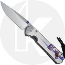 Chris Reeve Large Sebenza 31 Knife - L31-1408-0264 - Stonewash CPM MagnaCut Drop Point - Unique Graphic(1)/Sandblasted Titanium