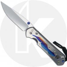 Chris Reeve Large Sebenza 31 Knife - L31-1408-0264 - Stonewash CPM MagnaCut Drop Point - Unique Graphic(2)/Sandblasted Titanium