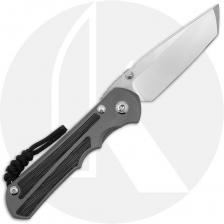 Chris Reeve Large Inkosi Knife - Left-Hand - Stonewashed MagnaCut Tanto - Sandblasted Titanium w/ Black Micarta Inlays