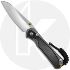 Chris Reeve Small Sebenza 31 Knife - S31-1124 - Stonewash CPM MagnaCut Insingo - Bog Oak / Glass Blasted Titanium